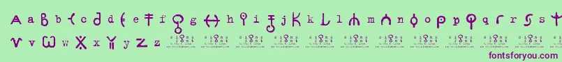 SignsZeichen2.0 Font – Purple Fonts on Green Background