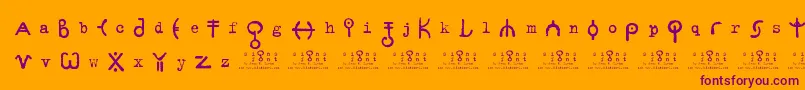 SignsZeichen2.0 Font – Purple Fonts on Orange Background