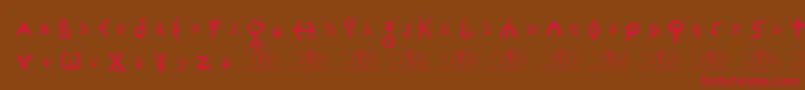 SignsZeichen2.0 Font – Red Fonts on Brown Background