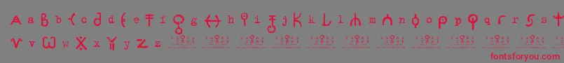 SignsZeichen2.0 Font – Red Fonts on Gray Background
