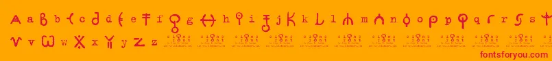 SignsZeichen2.0 Font – Red Fonts on Orange Background