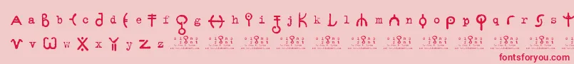 SignsZeichen2.0-Schriftart – Rote Schriften auf rosa Hintergrund