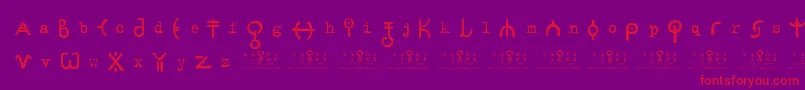 SignsZeichen2.0 Font – Red Fonts on Purple Background