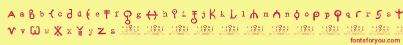 SignsZeichen2.0 Font – Red Fonts on Yellow Background