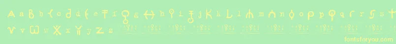 SignsZeichen2.0 Font – Yellow Fonts on Green Background