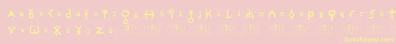 SignsZeichen2.0 Font – Yellow Fonts on Pink Background