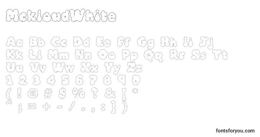MckloudWhite Font – alphabet, numbers, special characters