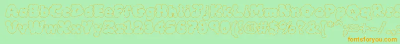 MckloudWhite Font – Orange Fonts on Green Background