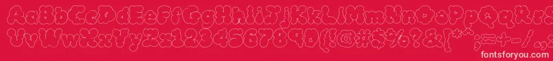 MckloudWhite Font – Pink Fonts on Red Background