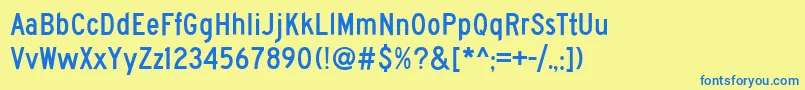 Roadgeek2005SeriesC-Schriftart – Blaue Schriften auf gelbem Hintergrund