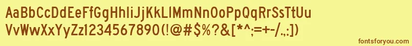 Roadgeek2005SeriesC Font – Brown Fonts on Yellow Background