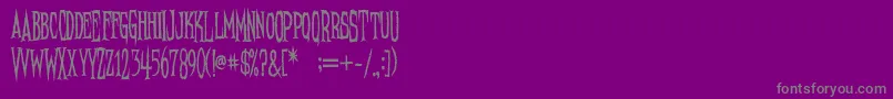 フォントNeedleteethPsycho – 紫の背景に灰色の文字