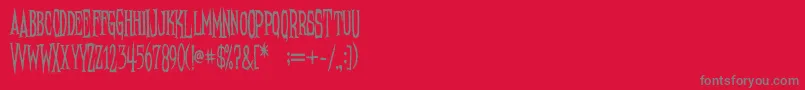 NeedleteethPsycho Font – Gray Fonts on Red Background