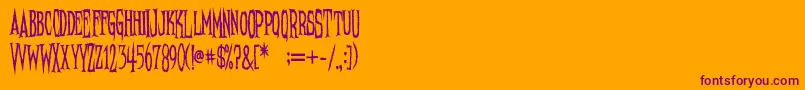 NeedleteethPsycho Font – Purple Fonts on Orange Background