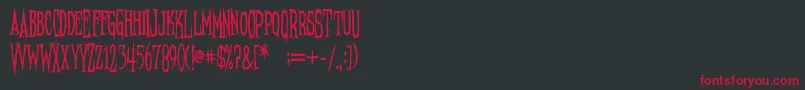 NeedleteethPsycho Font – Red Fonts on Black Background
