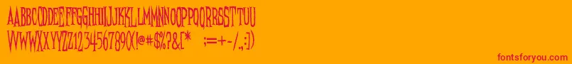 NeedleteethPsycho Font – Red Fonts on Orange Background