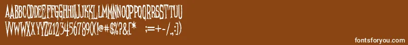NeedleteethPsycho Font – White Fonts on Brown Background