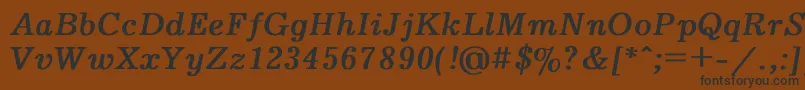 フォントJournalBoldItalic – 黒い文字が茶色の背景にあります