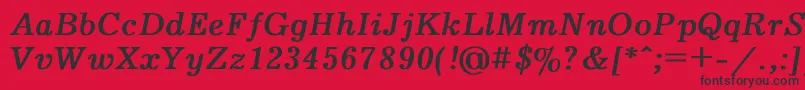 フォントJournalBoldItalic – 赤い背景に黒い文字