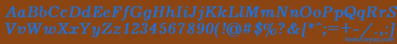 フォントJournalBoldItalic – 茶色の背景に青い文字