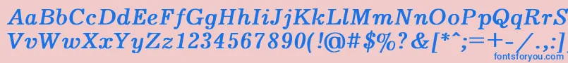 フォントJournalBoldItalic – ピンクの背景に青い文字