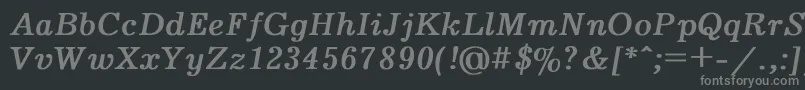 フォントJournalBoldItalic – 黒い背景に灰色の文字