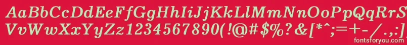 JournalBoldItalic Font – Green Fonts on Red Background