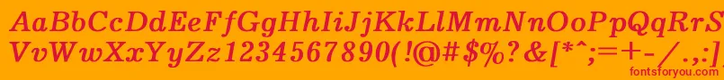 フォントJournalBoldItalic – オレンジの背景に赤い文字