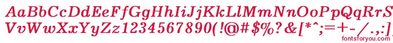 フォントJournalBoldItalic – 白い背景に赤い文字