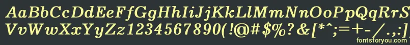 フォントJournalBoldItalic – 黒い背景に黄色の文字