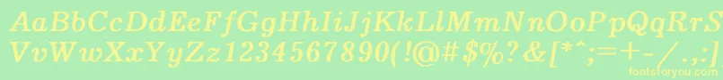 JournalBoldItalic Font – Yellow Fonts on Green Background