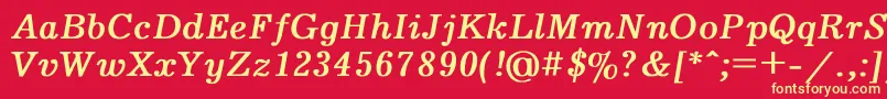 フォントJournalBoldItalic – 黄色の文字、赤い背景