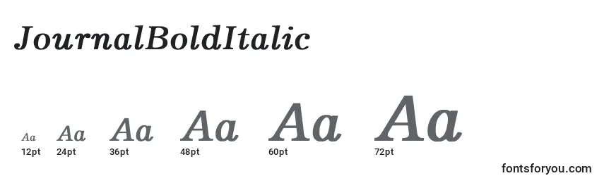 Размеры шрифта JournalBoldItalic