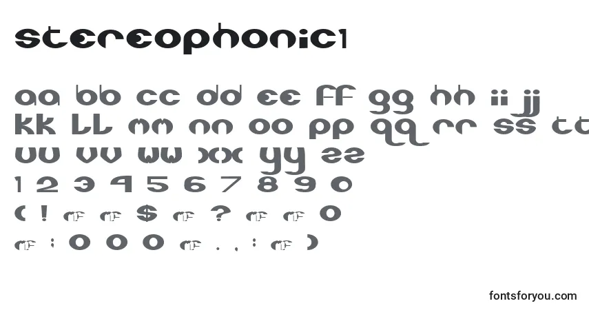 A fonte Stereophonic1 – alfabeto, números, caracteres especiais