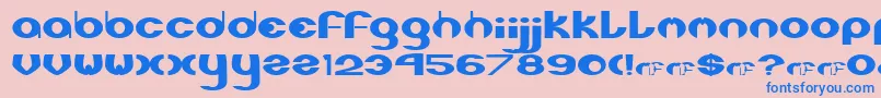 フォントStereophonic1 – ピンクの背景に青い文字