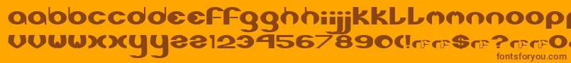 Fonte Stereophonic1 – fontes marrons em um fundo laranja