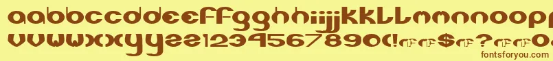 Stereophonic1 Font – Brown Fonts on Yellow Background