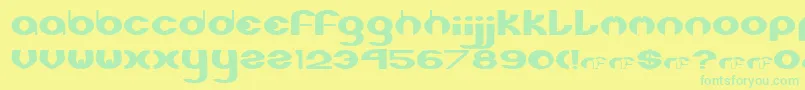 フォントStereophonic1 – 黄色い背景に緑の文字