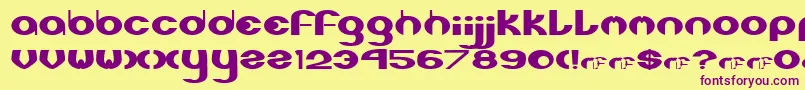 Stereophonic1 Font – Purple Fonts on Yellow Background