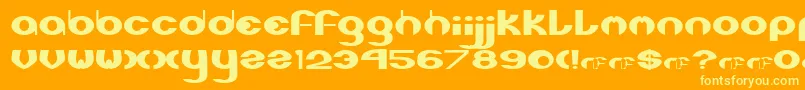 Stereophonic1 Font – Yellow Fonts on Orange Background