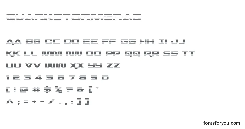Шрифт Quarkstormgrad – алфавит, цифры, специальные символы