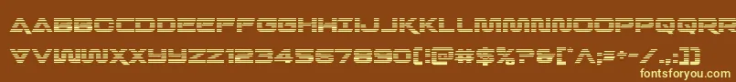 Quarkstormgrad-fontti – keltaiset fontit ruskealla taustalla