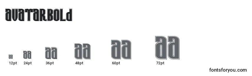 Размеры шрифта AvatarBold