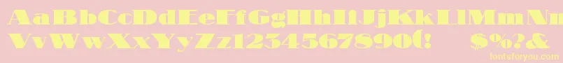 NubianRegular-Schriftart – Gelbe Schriften auf rosa Hintergrund