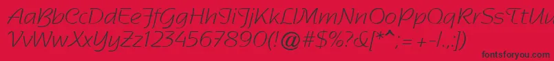フォントSentimentalScriptLightSsi – 赤い背景に黒い文字