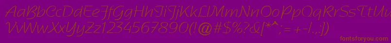 SentimentalScriptLightSsi Font – Brown Fonts on Purple Background