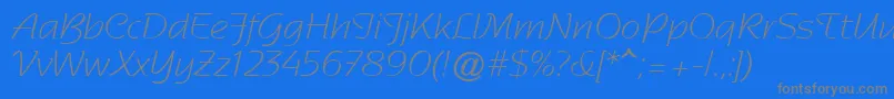 フォントSentimentalScriptLightSsi – 青い背景に灰色の文字