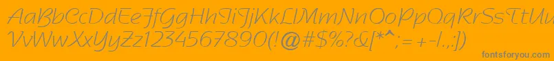 SentimentalScriptLightSsi Font – Gray Fonts on Orange Background