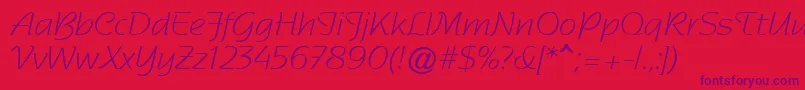 SentimentalScriptLightSsi Font – Purple Fonts on Red Background