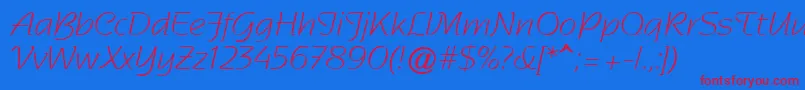SentimentalScriptLightSsi Font – Red Fonts on Blue Background